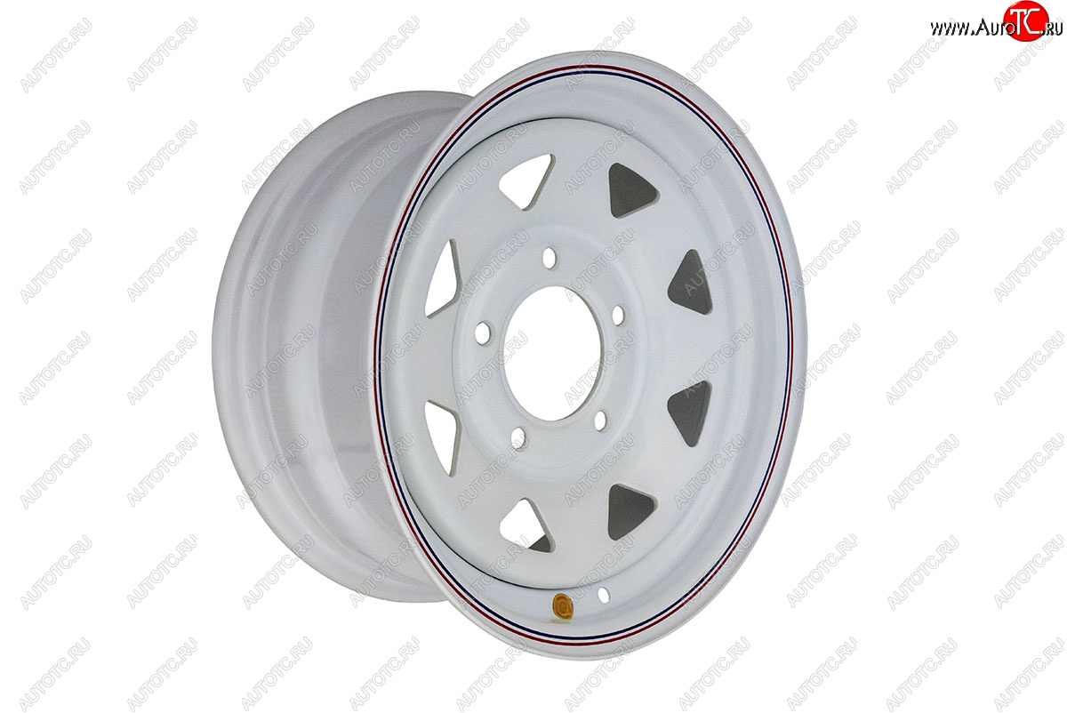 5 999 р. Штампованый диск OFF-ROAD Wheels (усиленный, треугольник мелкий) 7.0x15   (Цвет: белый)  с доставкой в г. Кемерово
