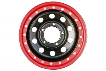 11 829 р. Штампованый диск OFF-ROAD Wheels (стальной усиленный с бедлоком, круг - черный/красный). 8.0 x 15    с доставкой в г. Кемерово. Увеличить фотографию 3