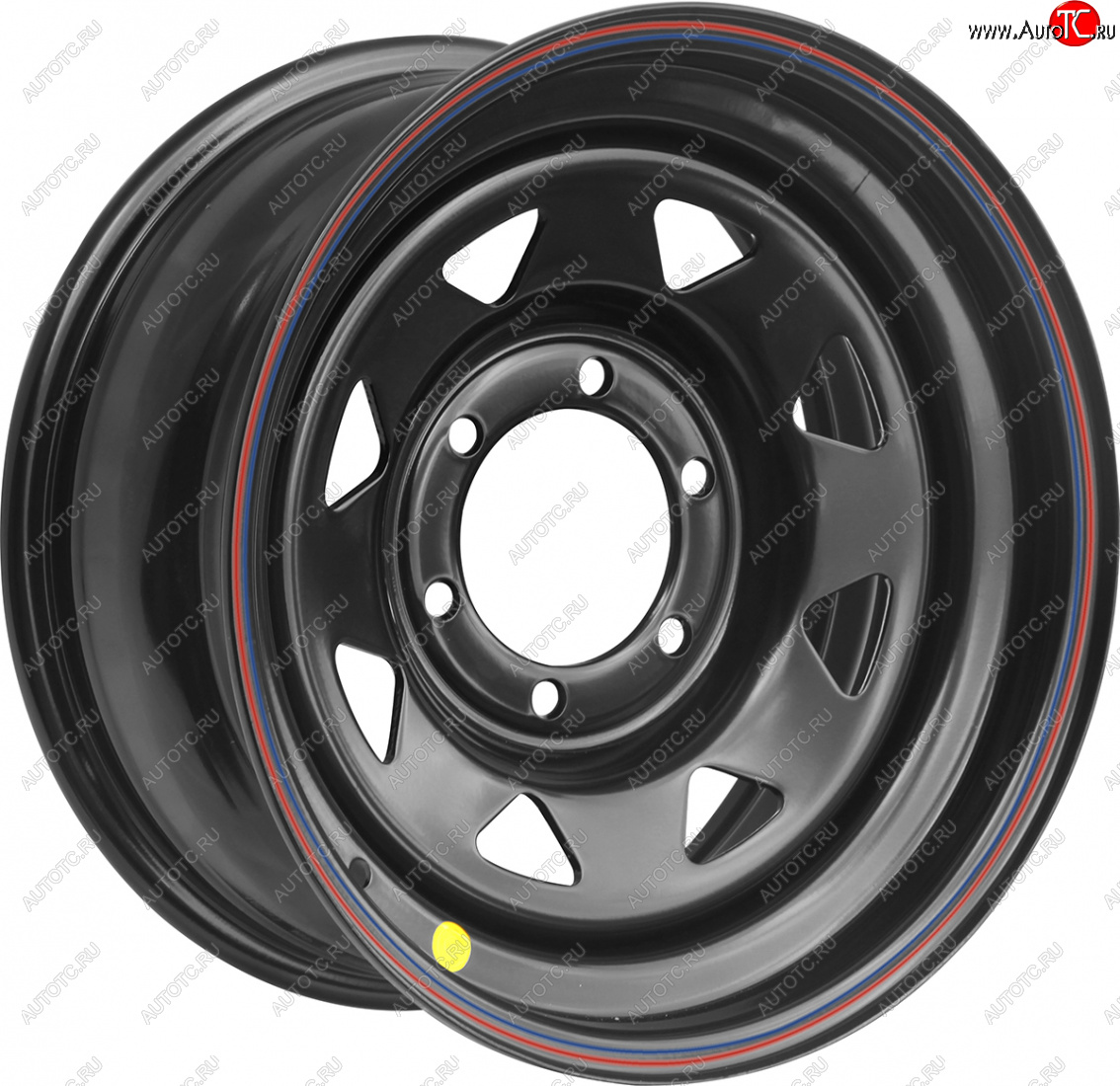 7 549 р. Штампованый диск OFF-ROAD Wheels (стальной усиленный, треугольник мелкий - черный). 10.0 x 16    с доставкой в г. Кемерово