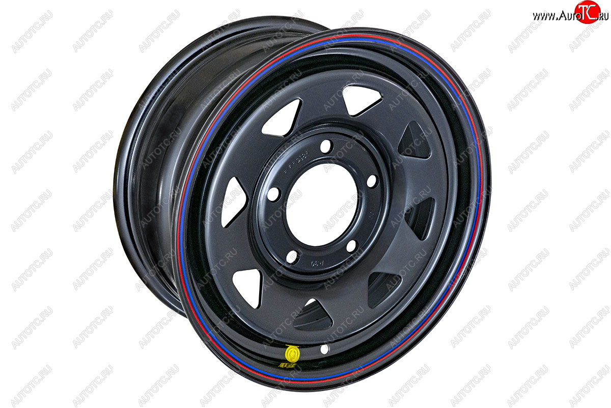 5 699 р. Штампованый диск OFF-ROAD Wheels (усиленный, треугольник мелкий) 6.5x15   (Цвет: черный)  с доставкой в г. Кемерово