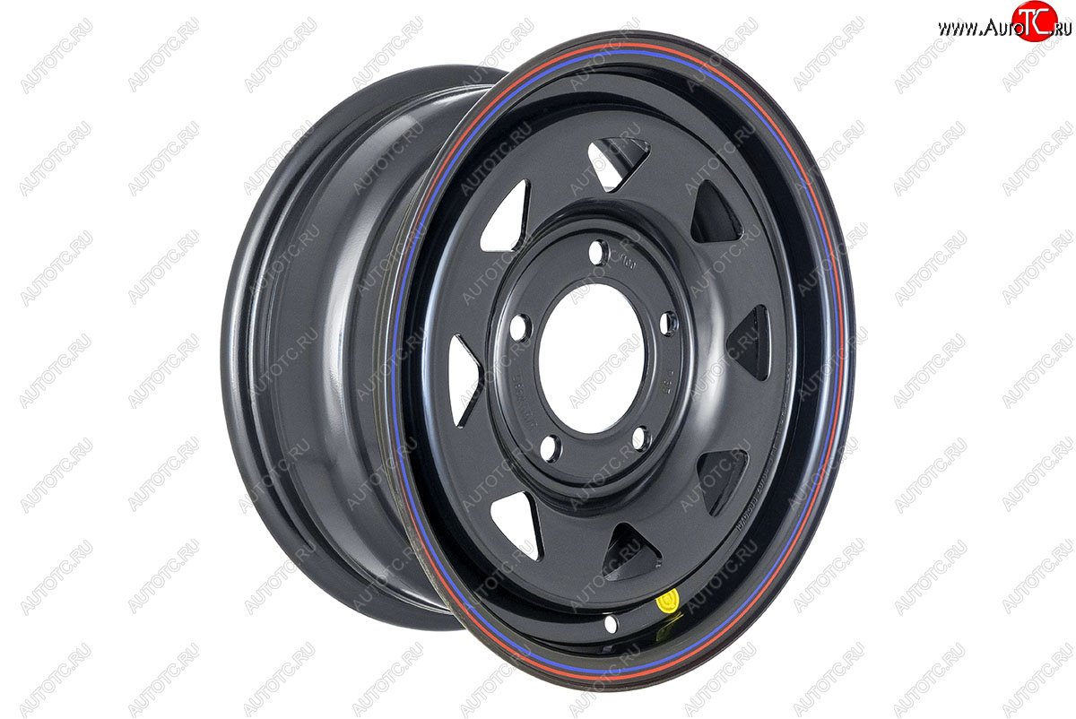 5 699 р. Штампованый диск OFF-ROAD Wheels (усиленный, треугольник мелкий) 6.5x15   (Цвет: черный)  с доставкой в г. Кемерово