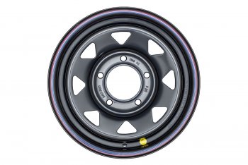 5 699 р. Штампованый диск OFF-ROAD Wheels (усиленный, треугольник мелкий) 6.5x15   (Цвет: черный)  с доставкой в г. Кемерово. Увеличить фотографию 2