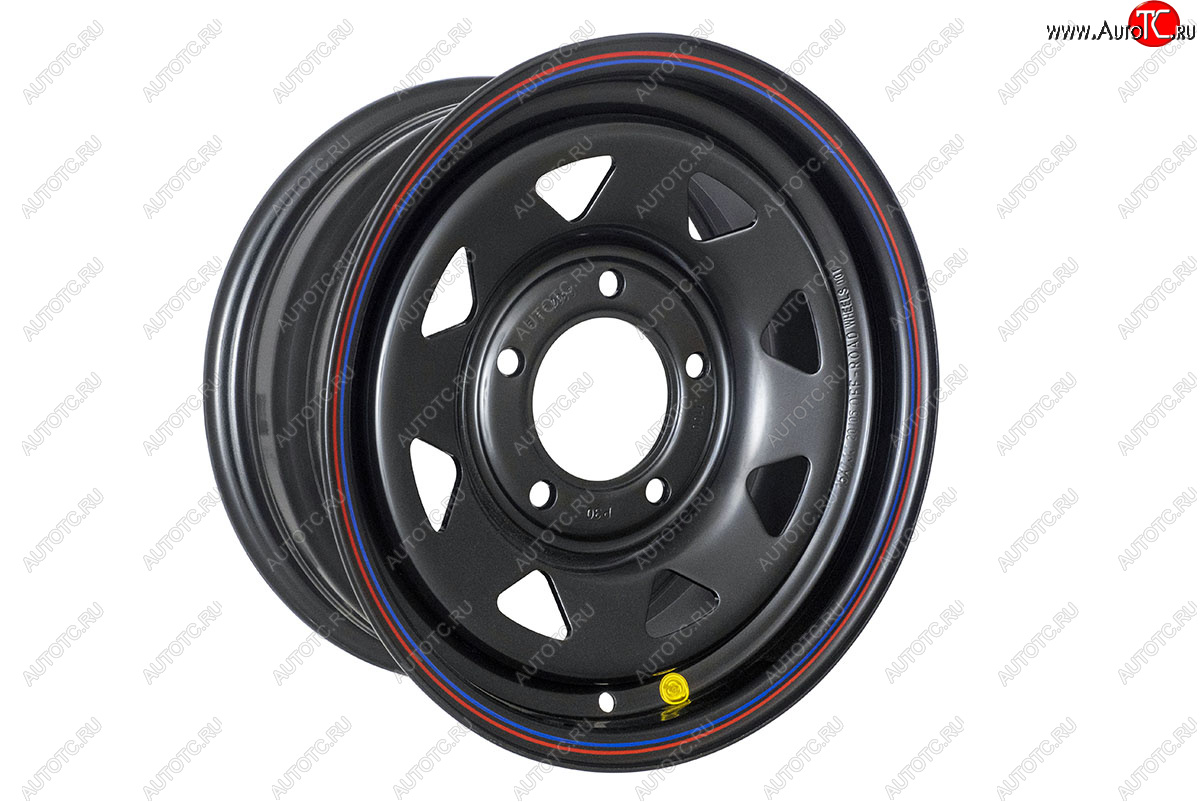 5 999 р. Штампованый диск OFF-ROAD Wheels (усиленный, треугольник мелкий) 7.0x15   (Цвет: черный)  с доставкой в г. Кемерово