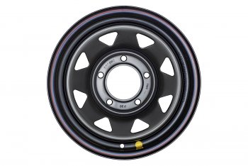 5 999 р. Штампованый диск OFF-ROAD Wheels (усиленный, треугольник мелкий) 7.0x15   (Цвет: черный)  с доставкой в г. Кемерово. Увеличить фотографию 2