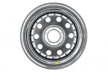 7 349 р. Штампованый диск OFF-ROAD Wheels (усиленный, круг) 8.0x15   (Цвет: хром)  с доставкой в г. Кемерово. Увеличить фотографию 2