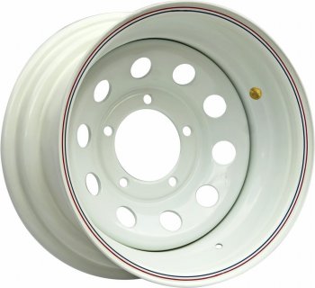 Штампованый диск OFF-ROAD Wheels (стальной усиленный, круг - белый, на барабанные тормоза). 8.0 x 15 