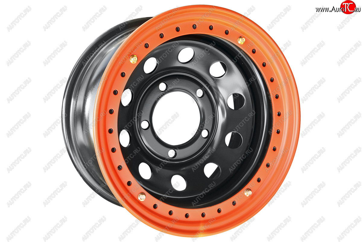 15 349 р. Штампованый диск OFF-ROAD Wheels (стальной усиленный с бедлоком, круг - черный с оранжевым). 8.0 x 16    с доставкой в г. Кемерово