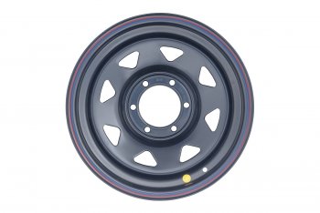 6 999 р. Штампованый диск OFF-ROAD Wheels (усиленный, треугольник мелкий) 8.0x16   (Цвет: черный)  с доставкой в г. Кемерово. Увеличить фотографию 2