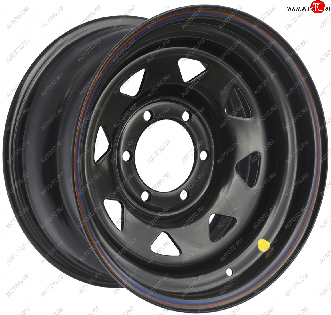 6 599 р. Штампованый диск OFF-ROAD Wheels (стальной усиленный, треугольник мелкий - черный). 8.0 x 16    с доставкой в г. Кемерово