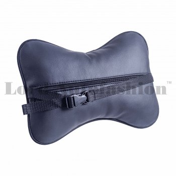 929 р. Подушка-косточка Lord Autofashion Ромб (экокожа, 2 шт.)   (Черная, строчка бежевая)  с доставкой в г. Кемерово. Увеличить фотографию 2