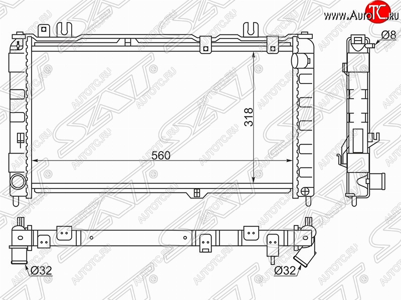 2 799 р. Радиатор двигателя (трубчатый) SAT Datsun mi-DO хэтчбэк (2014-2021)  с доставкой в г. Кемерово