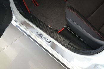 2 249 р. Пороги накладки в проем дверей Petroil Tuning  Лада Калина ( 1118,  1117,  1119,  2192,  2194) - Калина Спорт ( 1119,  2192) (Нержавейка)  с доставкой в г. Кемерово. Увеличить фотографию 2