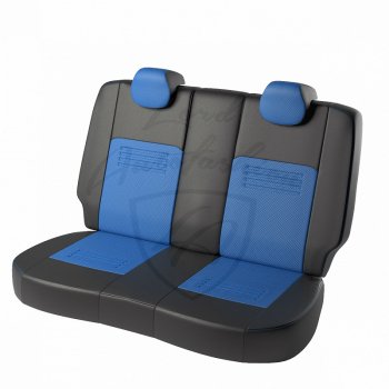 9 899 р. Чехлы для сидений Lord Autofashion Турин (экокожа, РЗСиС60/40 3Г)  Лада Калина ( 1117,  2192) (2004-2018) универсал, хэтчбек (Чёрный, вставка синяя)  с доставкой в г. Кемерово. Увеличить фотографию 2