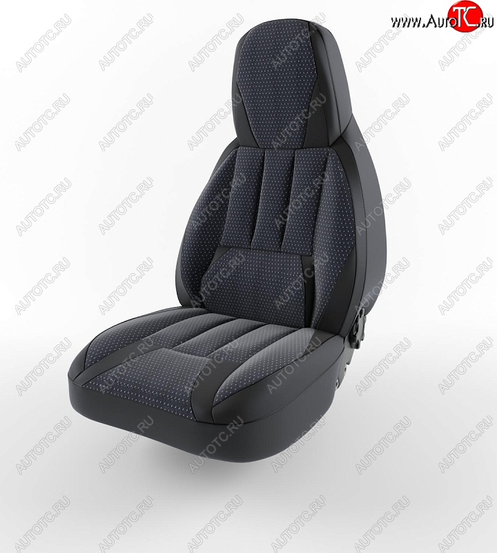 4 099 р. Чехлы для сидений Lord Autofashion Форсаж (экокожа) Лада Калина 1119 хэтчбек (2004-2013) (Черный, вставка жаккард Ёж белый)  с доставкой в г. Кемерово