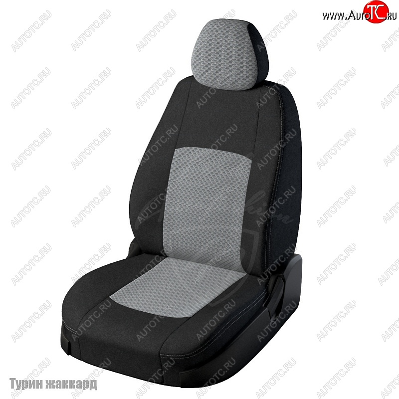 4 699 р. Чехлы для сидений Lord Autofashion Турин (жаккард) Лада Калина 1119 хэтчбек (2004-2013) (Черный, вставка Тропик)  с доставкой в г. Кемерово