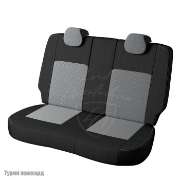 4 699 р. Чехлы для сидений Lord Autofashion Турин (жаккард) Лада Калина 1119 хэтчбек (2004-2013) (Черный, вставка Тропик)  с доставкой в г. Кемерово. Увеличить фотографию 2