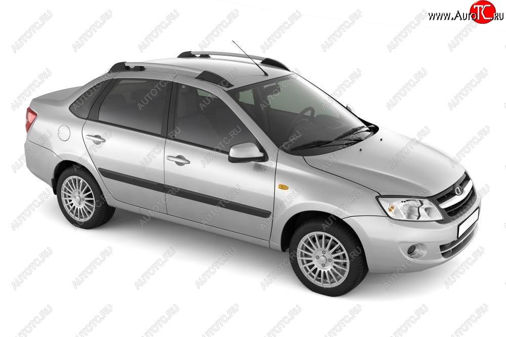 5 319 р. Рейлинги Petroil Tuning Усиленные  Лада Гранта  2190 - Калина  1118 (Серебристый муар)  с доставкой в г. Кемерово