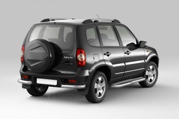 Защита заднего бампера PT GROUP угловая Ø63мм (НПС) LADA Niva Travel 2021-/ LADA Niva 2020-/ CHEVROLET Niva 2 Лада 2123 (Нива Шевроле) - Нива Трэвел (Нержавейка полированная)