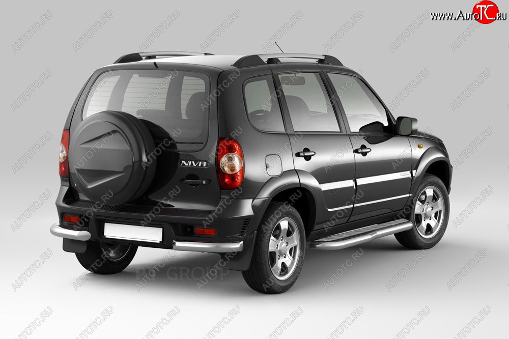 11 189 р. Защита заднего бампера PT GROUP угловая Ø63мм (НПС) LADA Niva Travel 2021-/ LADA Niva 2020-/ CHEVROLET Niva 2  Лада 2123 (Нива Шевроле) - Нива Трэвел (Нержавейка полированная)  с доставкой в г. Кемерово