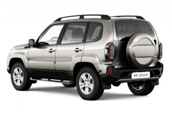Защита порогов Petroil Tuning (Ø63 мм, с проступью) Лада 2123 (Нива Шевроле) - Нива Трэвел (Нержавейка полированная)