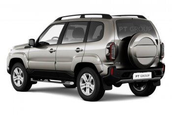 Защита порогов Petroil Tuning (Ø76 мм, с проступью) Лада 2123 (Нива Шевроле) - Нива Трэвел (Нержавейка полированная)