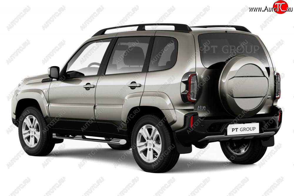 21 199 р. Защита порогов Petroil Tuning (Ø76 мм, с проступью)  Лада 2123 (Нива Шевроле) - Нива Трэвел (Нержавейка полированная)  с доставкой в г. Кемерово