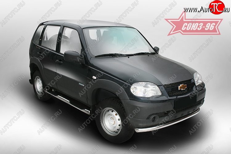 10 709 р. Защита переднего бампера одинарная Souz-96 (d60)  Chevrolet Niva  2123 (2009-2020), Лада 2123 (Нива Шевроле) (2009-2021)  с доставкой в г. Кемерово