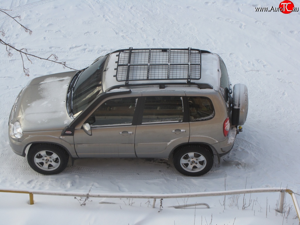 7 299 р. Экспедиционный багажник Спринт (установка на штатные рейлинги)  Chevrolet Niva  2123 (2002-2020), Лада 2123 (Нива Шевроле) (2002-2021), Лада Нива Трэвел (2021-2025)  с доставкой в г. Кемерово