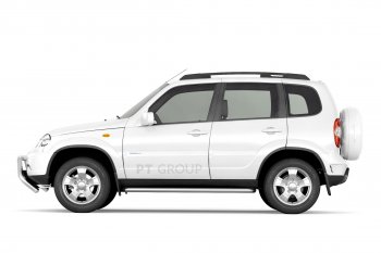 6 379 р. Рейлинги Petroil Tuning Комфорт  Chevrolet Niva  2123 (2002-2020), Лада 2123 (Нива Шевроле) (2002-2021), Лада Нива Трэвел (2021-2025) (Черный муар)  с доставкой в г. Кемерово. Увеличить фотографию 2