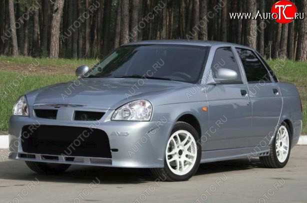 5 649 р. Накладка на передний бампер CT Лада Приора 2170 седан дорестайлинг (2007-2014) (Неокрашенная)  с доставкой в г. Кемерово
