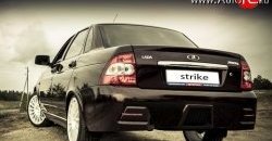 4 899 р. Задний бампер Strike Лада Приора 2170 седан дорестайлинг (2007-2014) (Неокрашенный)  с доставкой в г. Кемерово. Увеличить фотографию 2