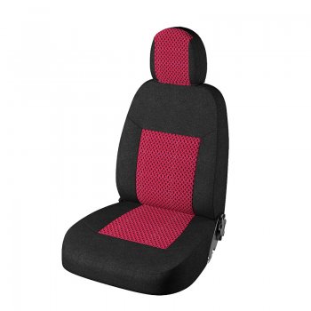 Чехлы для сидений Lord Autofashion Стандарт Плюс (жаккард) Лада Приора 2172 хэтчбек дорестайлинг (2008-2014) (Чёрный, вставка Рогожка Красная)