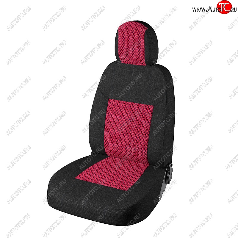 4 299 р. Чехлы для сидений Lord Autofashion Стандарт Плюс (жаккард) Лада Приора 2172 хэтчбек дорестайлинг (2008-2014) (Чёрный, вставка Рогожка Красная)  с доставкой в г. Кемерово