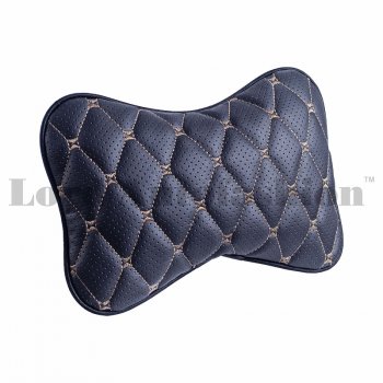 349 р. Подушка-косточка Lord Autofashion Байрон (экокожа, 1 шт.)   (Черный, строчка бежевая)  с доставкой в г. Кемерово. Увеличить фотографию 2