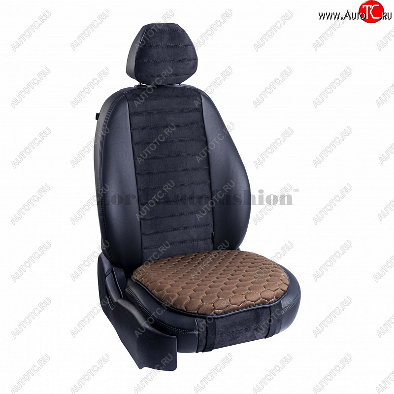 929 р. Подушка для сиденья универсальная Lord Autofashion Комфорт+ (велюр)   (Коричневый)  с доставкой в г. Кемерово