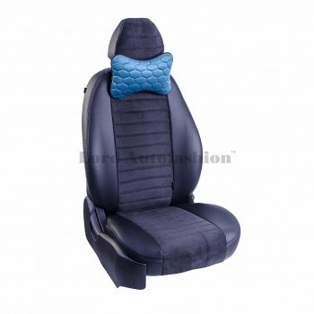 2 579 р. Подушка-косточка Lord Autofashion Соты (экокожа/велюр, 2 шт.)   (Бирюзовый)  с доставкой в г. Кемерово. Увеличить фотографию 4