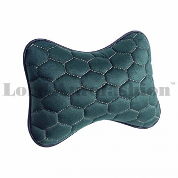 2 579 р. Подушка-косточка Lord Autofashion Соты (экокожа/велюр, 2 шт.)   (Зеленый)  с доставкой в г. Кемерово. Увеличить фотографию 2