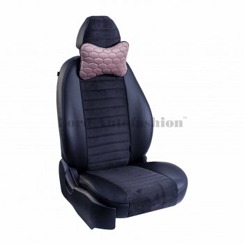 2 579 р. Подушка-косточка Lord Autofashion Соты (экокожа/велюр, 2 шт.)   (Розовый)  с доставкой в г. Кемерово. Увеличить фотографию 4