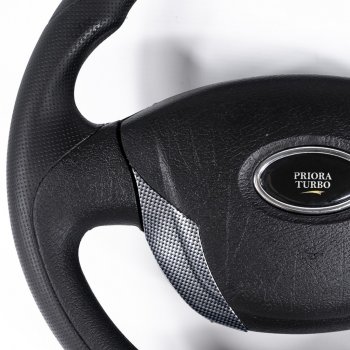 3 389 р. Рулевое колесо Turbo (Ø360 мм)  Лада Приора ( 2170,  2171,  2172,  21728) (2007-2018) седан дорестайлинг, универсал дорестайлинг , хэтчбек дорестайлинг, купе дорестайлинг, купе рестайлинг, седан рестайлинг, универсал рестайлинг, хэтчбек рестайлин (Карбон)  с доставкой в г. Кемерово. Увеличить фотографию 7