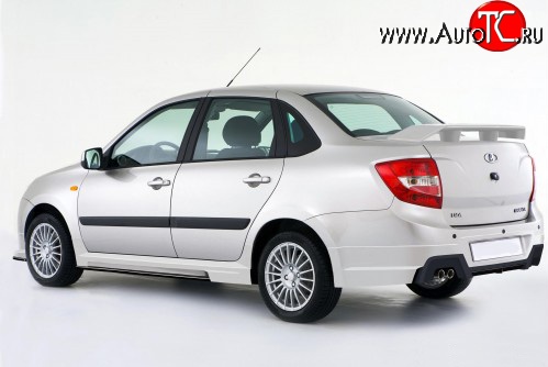 2 749 р. Накладка Sport-Style на задний бампер  Лада Гранта  2190 (2011-2017) седан дорестайлинг (Неокрашенная)  с доставкой в г. Кемерово