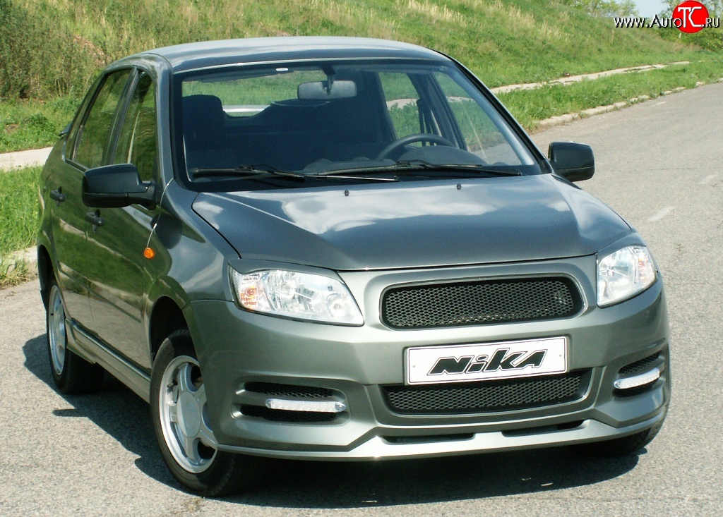 5 199 р. Передний бампер Nika-Sport  Лада Гранта ( 2190,  2191) (2011-2017) седан дорестайлинг, лифтбэк дорестайлинг  (Неокрашенный)  с доставкой в г. Кемерово