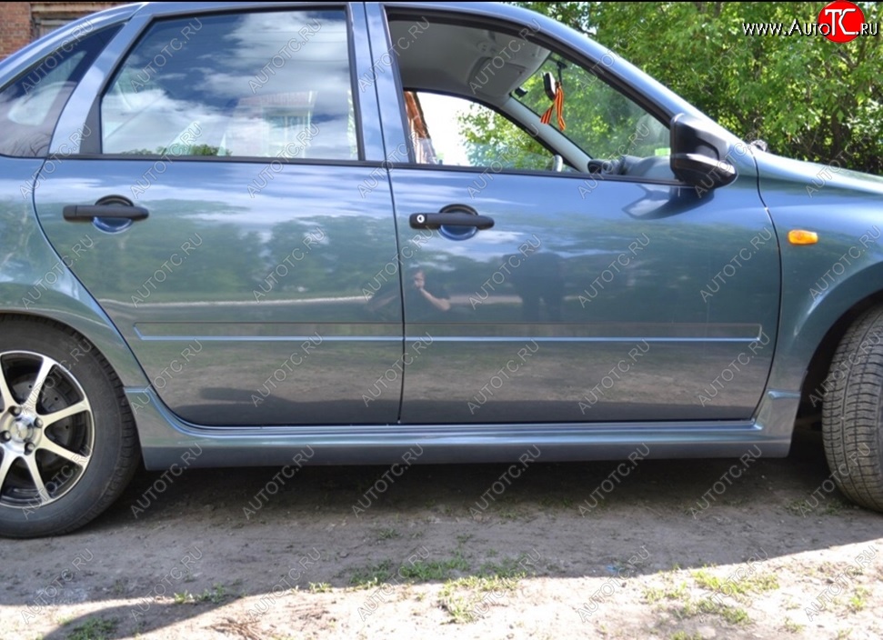 1 759 р. Пороги накладки GT  Datsun mi-DO (2014-2021), Datsun on-DO (2014-2021), Лада Гранта ( 2190,  2191) (2011-2017), Лада Гранта FL ( 2191,  2190,  2194,  2192) (2018-2025), Лада Гранта Спорт ( 2191,  2190) (2023-2025), Лада Калина ( 2192,  2194) (2013-2018), Лада Калина Спорт  2192 (2014-2018) (Неокрашенные)  с доставкой в г. Кемерово