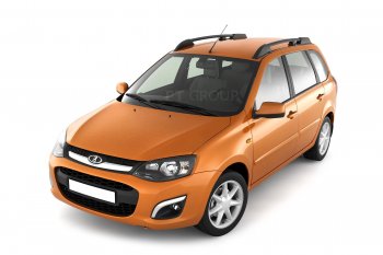 5 319 р. Рейлинги усиленные Petroil Tuning  Лада Калина  2194 (2014-2018) универсал (Черный муар)  с доставкой в г. Кемерово. Увеличить фотографию 2