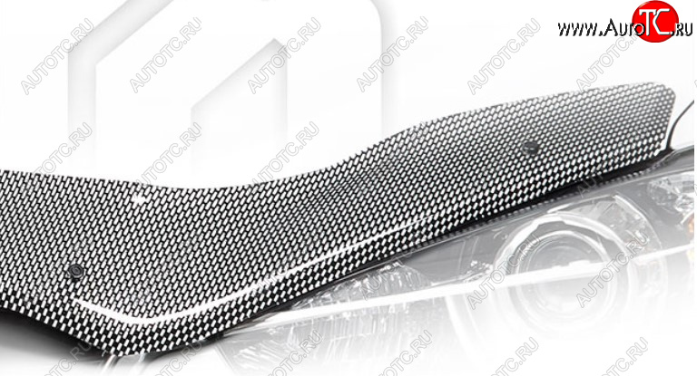 2 559 р. Дефлектор капота CA-Plastic  Лада Нива Трэвел (2021-2025) (212300-80) (Шелкография карбон-серебро)  с доставкой в г. Кемерово
