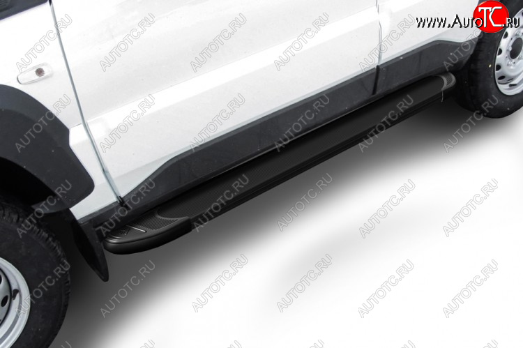 13 099 р. Пороги алюминиевые Slitkoff  Лада Нива Трэвел (2021-2025) (212300-80) (Optima Black )  с доставкой в г. Кемерово