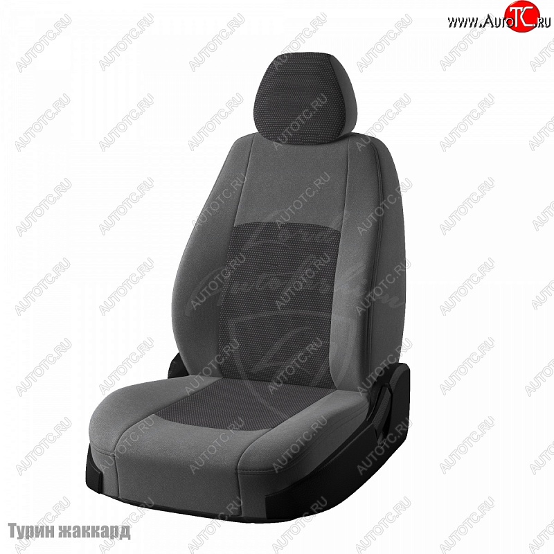 6 749 р. Чехлы для сидений (Люкс) Lord Autofashion Турин (жаккард, раздельная спинка)  Лада Гранта FL ( 2191,  2190,  2194,  2192) (2018-2025) лифтбек, седан, универсал, хэтчбек (Серый Норд, вставка Тропик)  с доставкой в г. Кемерово