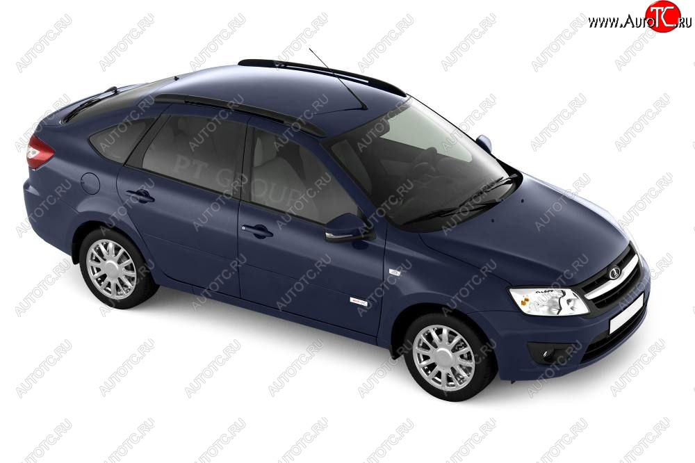 6 329 р. Рейлинги Petroil Tuning Комфорт  Лада Гранта  2191 (2013-2017) лифтбэк дорестайлинг  (Черный муар)  с доставкой в г. Кемерово