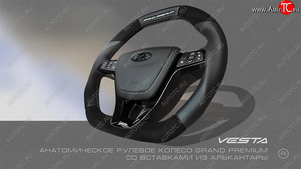 20 699 р. Анатомическое рулевое колесо Grand Premium (алькантара)  Лада XRAY - Ларгус (С подогревом, На базе руля клиента)  с доставкой в г. Кемерово