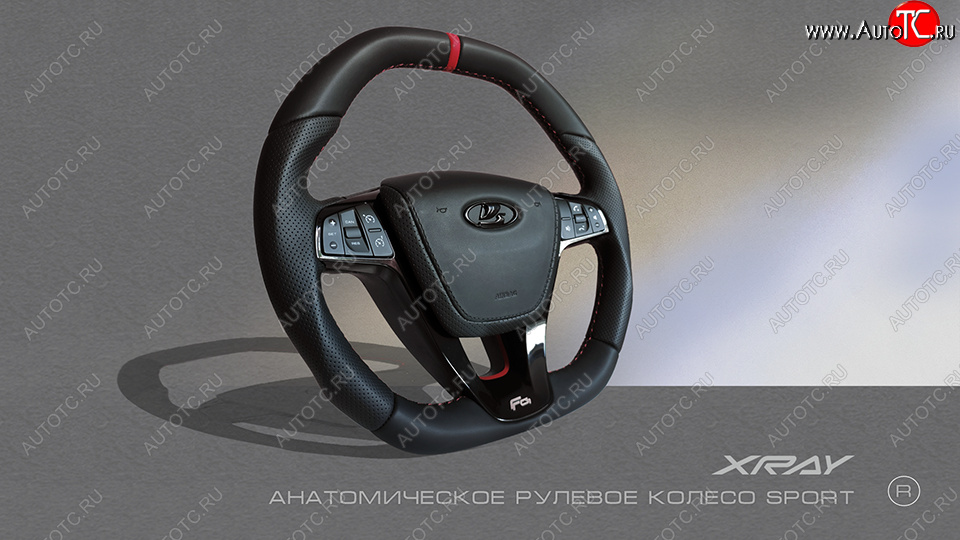 14 659 р. Анатомическое рулевое колесо SPORT Лада XRAY (2016-2022) (Без подогрева, На базе руля клиента)  с доставкой в г. Кемерово