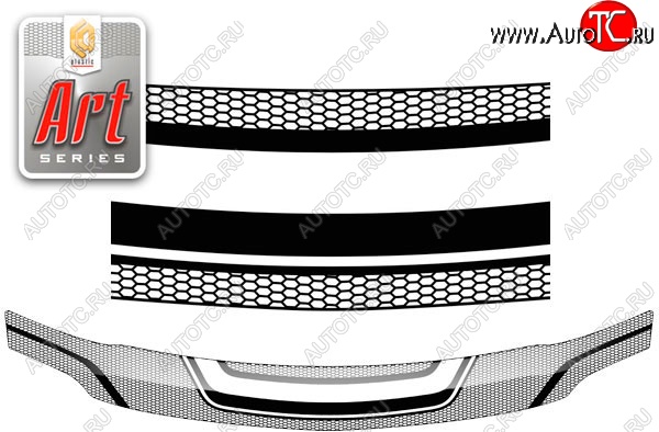 2 399 р. Дефлектор капота CA-Plastiс  Лада Ларгус (2012-2021) дорестайлинг R90 (Серия Art графит)  с доставкой в г. Кемерово